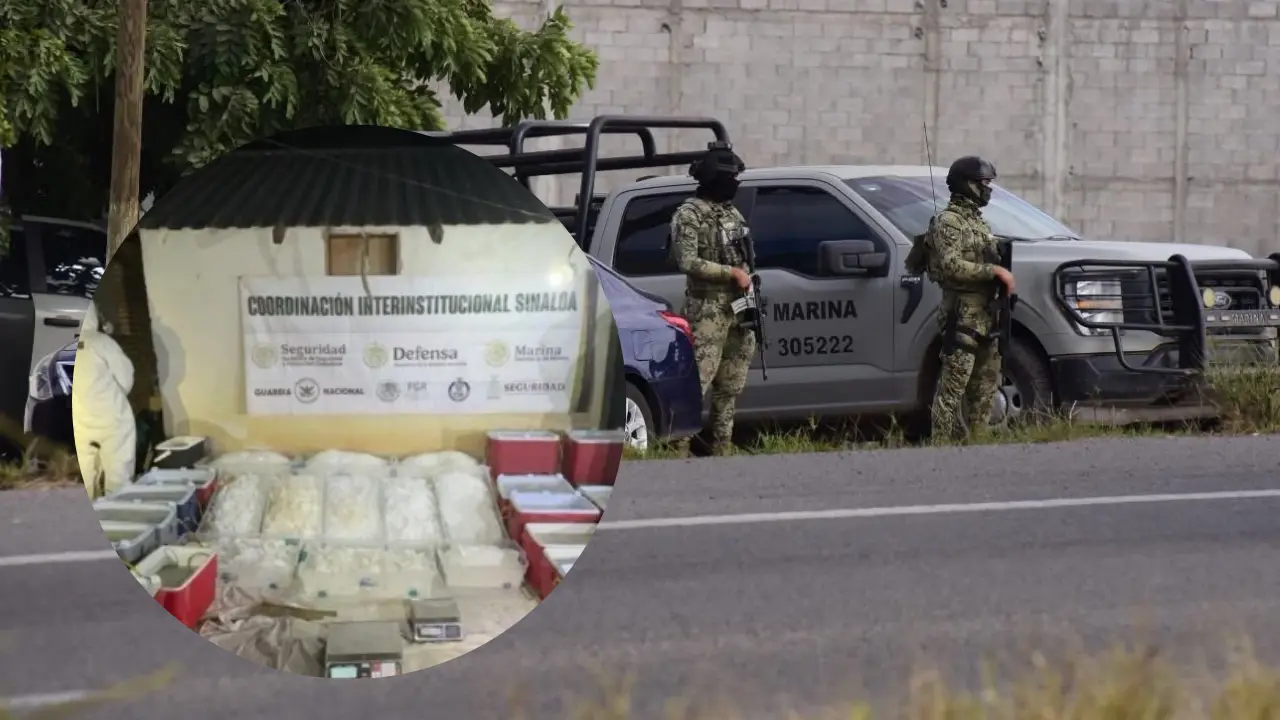 Fuerzas federales detienen a presuntos delincuentes y aseguran armas, drogas y vehículos en Sinaloa, foto: Facebook (Secretaría de Marina) (Canva)