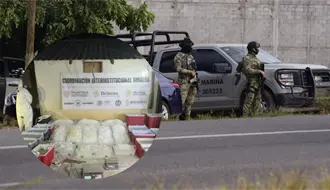 Marina y Fuerzas federales realizan amplio decomiso de armas y droga en Sinaloa