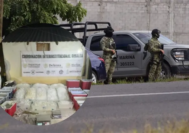 Marina y Fuerzas federales realizan amplio decomiso de armas y droga en Sinaloa