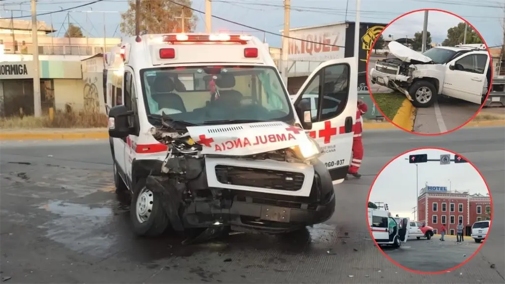 FOTOS | Chocan ambulancia de Cruz Roja y Tahoe en el bulevar Felipe Pescador de Durango