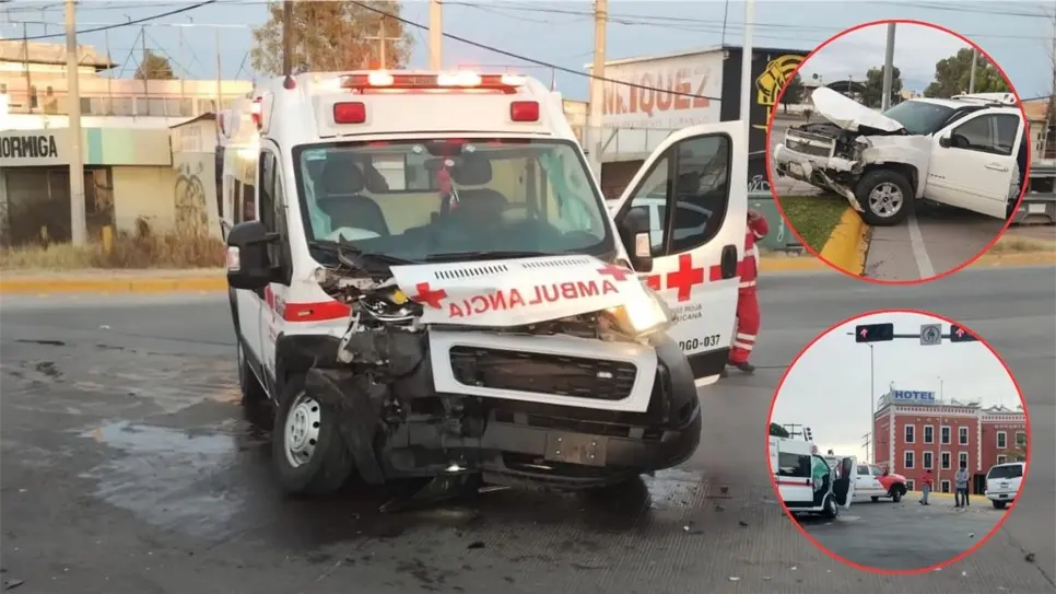 FOTOS | Chocan ambulancia de Cruz Roja y Tahoe en el bulevar Felipe Pescador de Durango FOTOS | Chocan ambulancia de Cruz Roja y Tahoe en el bulevar Felipe Pescador de Durango