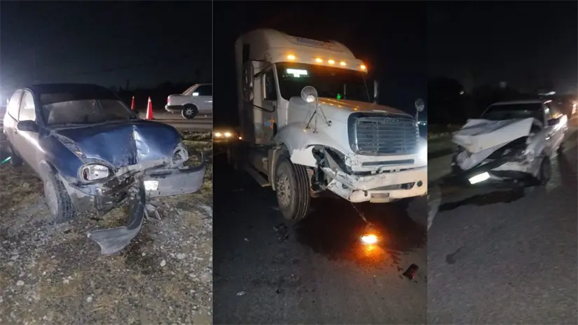 Autos chocado en carretera libre a Laredo Foto: PCNL