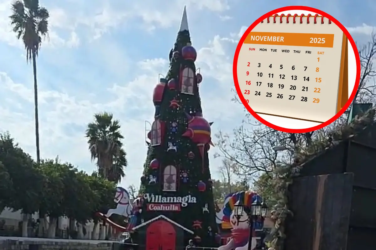 Encendido del pino de Navidad en Saltillo: cuándo, a qué hora y todo lo que debes saber. Foto: Captura de Pantalla FB Región 88.3 Parras | Canva