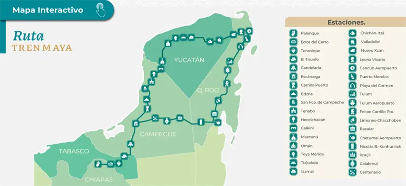 Recorrido del Tren Maya, foto Página Web ( Gobierno del Estado)