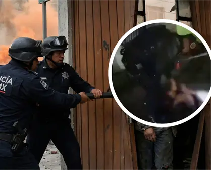 Policías derriban puerta y rescatan a hombre de explosión en Álvaro Obregón