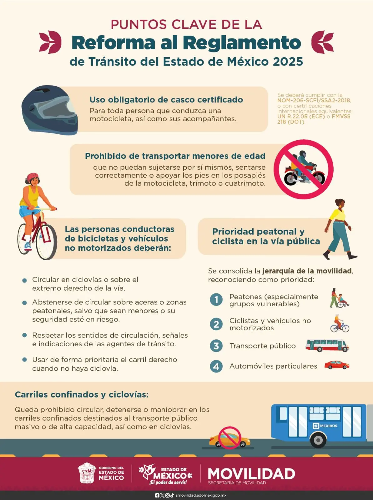 imagen recuadro Nuevo reglamento de conducir en el Estado de México. Foto: X @SEMOV_Edomex