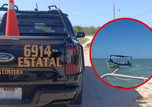 Rescatan embarcación a la deriva frente a San Crisanto; SSP Yucatán auxilia a dos tripulantes