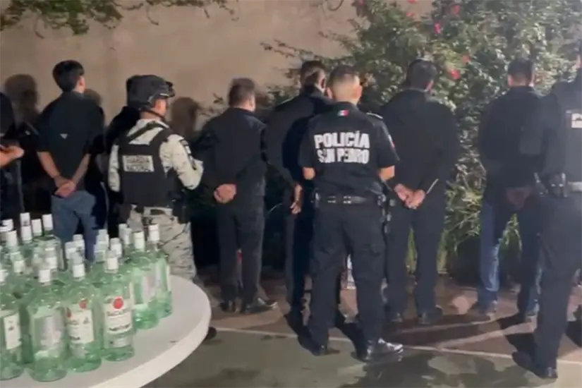 imagen recuadro La Secretaría de Seguridad Pública de San Pedro Garza García informó la detención de 11 personas. Foto: SSP de San Pedro