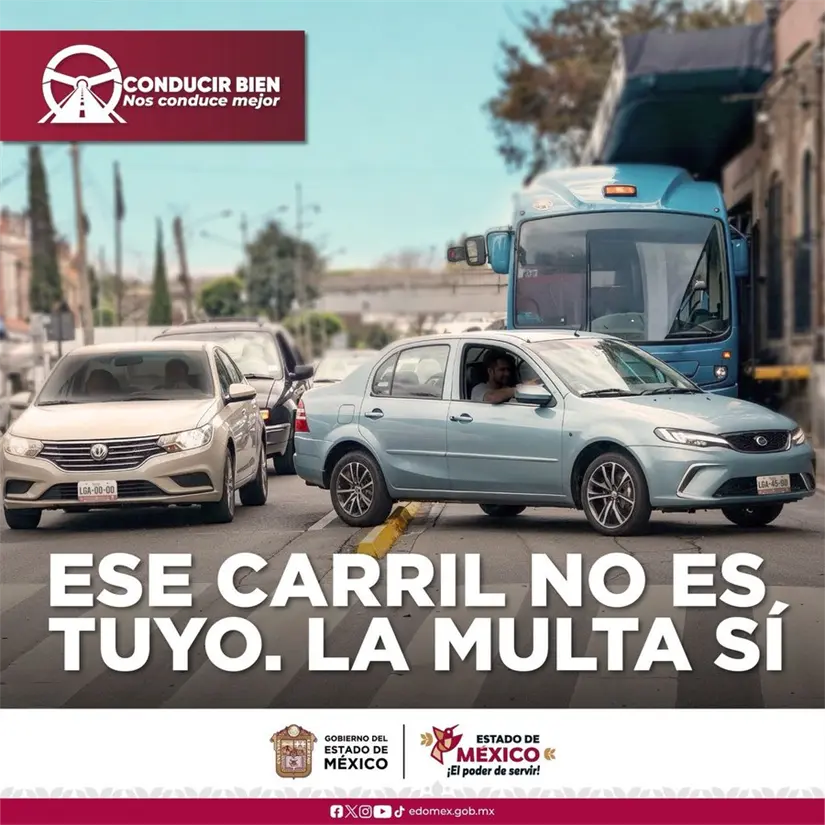 Nuevas multas en el Edomex. Foto: X @SEMOV_Edomex