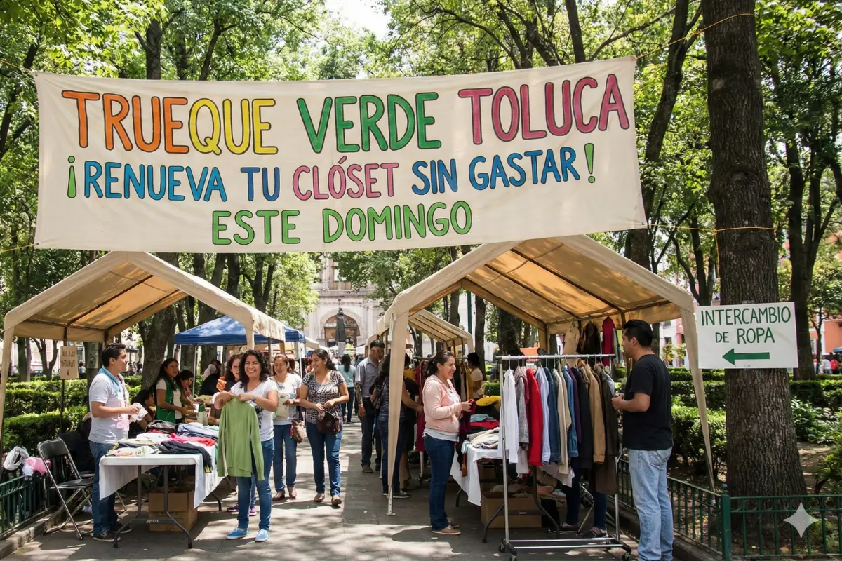 Trueque Verde Toluca, requisitos para cambiar, vender o donar tu ropa usada. Foto: IA