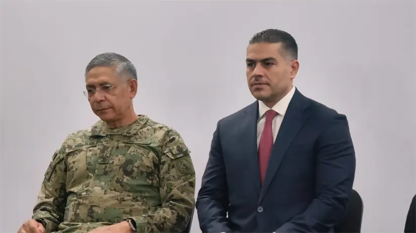 El jefe de la SSCP recordó que la investigación que involucra al empresario fue resultado de un trabajo conjunto del gabinete de seguridad y la Fiscalía General de la República, FOTO: Laura Ávila.