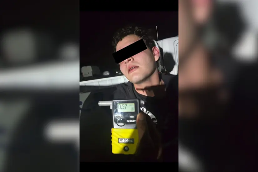 Joven presuntamente en estado de ebriedad que agredió al elemento de tránsito de Ciudad Madero. Foto: Axel Hassel