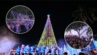 Mérida enciende el árbol del Remate y activa todas las decoraciones navideñas de la ciudad