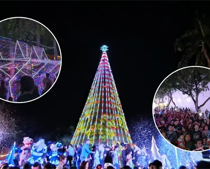 Mérida enciende el árbol del Remate y activa todas las decoraciones navideñas de la ciudad