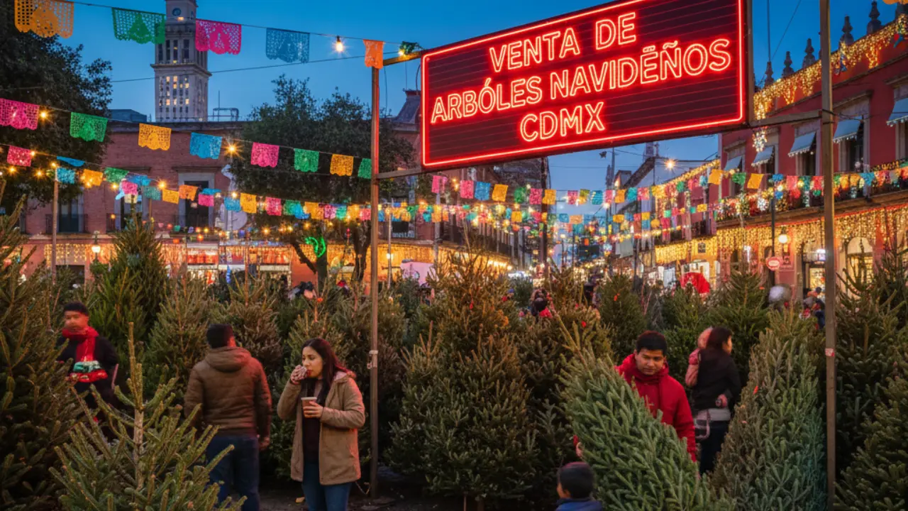 Imagen ilustrativa de venta de árboles de Navidad en Ciudad de México | Gemini IA