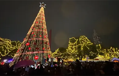 Arranca la Navidad en Monterrey con encendido del pino y apertura de la pista de hielo