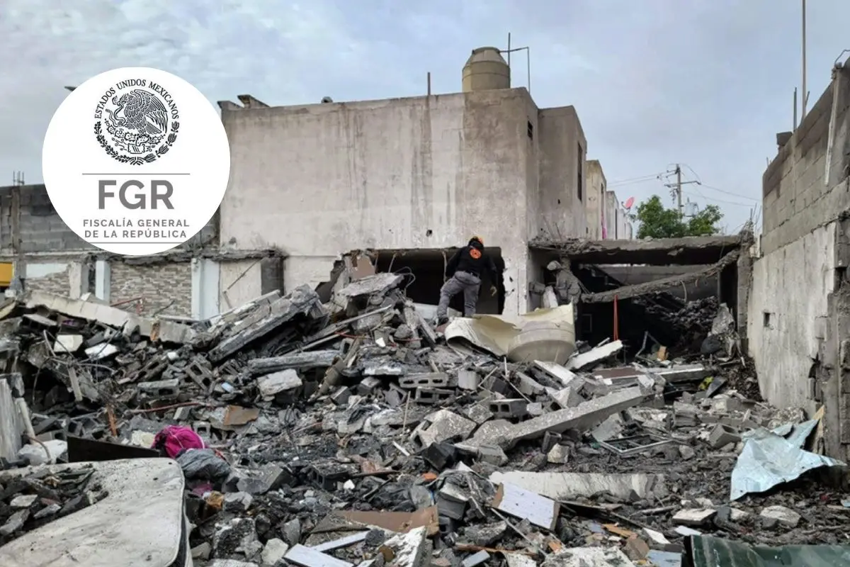 Una explosión por pirotecnia acumulada en la colonia Los Olmos, de Pesquería, dejó como saldo 4 muetos y 6 lesionados Foto: Facebook FGR / Facebook Protección Civil Nuevo León