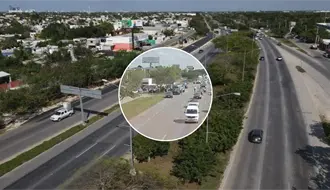 Vialidad parcialmente cerrada por un accidente en el Periférico de Mérida
