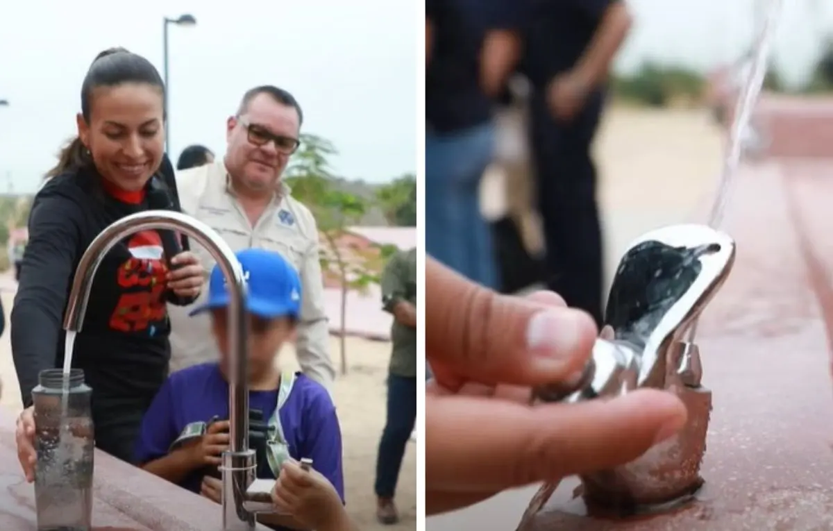 El nuevo bebedero Bienestar en “El Piojillo” purificará 2,500 litros de agua al día. Foto: Al Día BCS