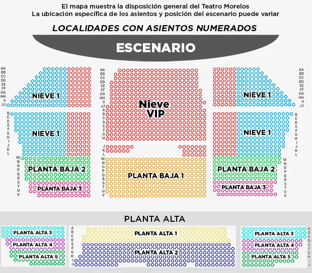 imagen recuadro Ubicación de asientos en el Teatro Morelos para la función de “El Cascanueces y el Rey Ratón” | Créditos: taquilladigital.culturarte.org
