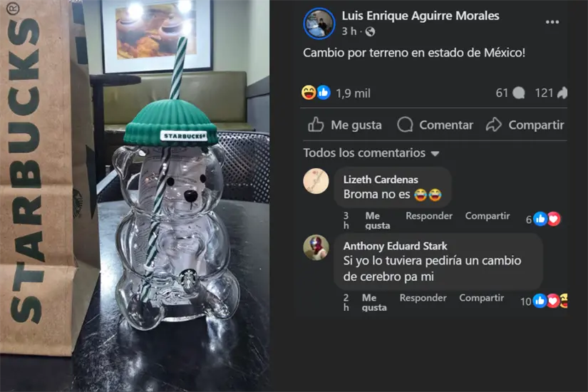 Coleccionistas en Monterrey luchan por conseguir el vaso de osito de Starbucks, que se ha vuelto un objeto muy codiciado. Foto: Grupos Facebook