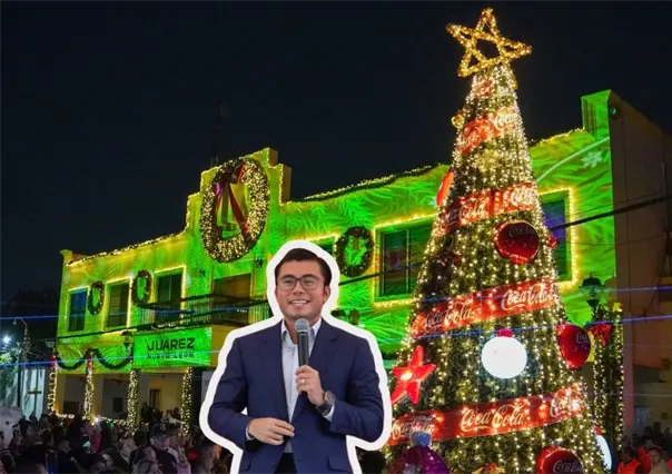 Félix Arratia enciende la Navidad en Juárez, Nuevo León