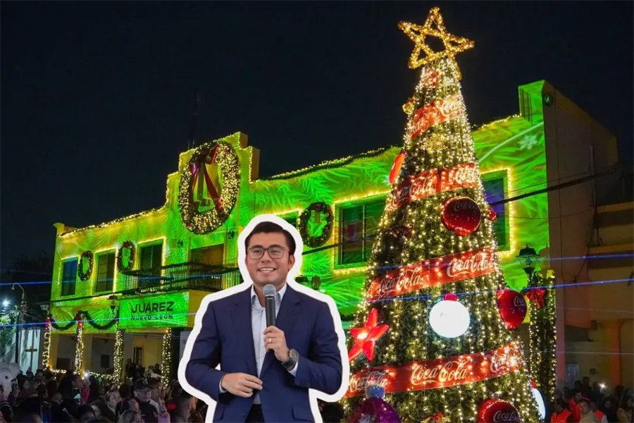 Félix Arratia enciende la Navidad en Juárez, Nuevo León