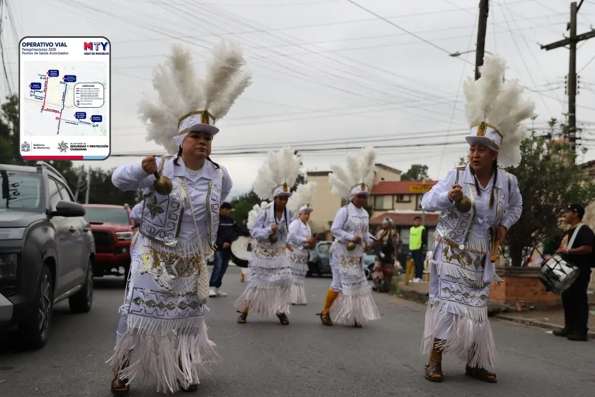 Las peregrinaciones en honor a la Virgen de Guadalupe tienen 5 rutas establecidas por el Gobierno de Monterrey; Protección Civil hizo un llamado a sus participantes a no usar pirotecnia. Foto: Facebook SCYF Monterrey / Facebook Gobierno de Monterrey