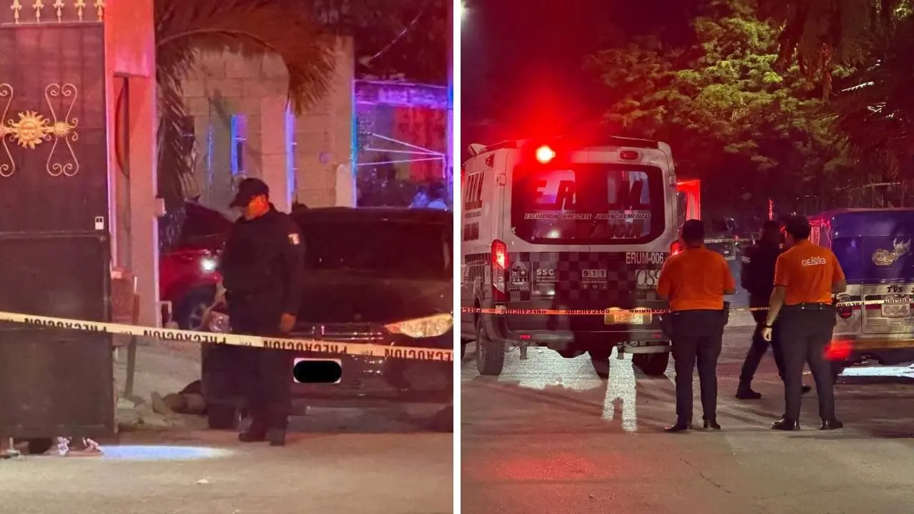 Aspecto de la zona donde una mujer fue ejecutada a balazos la noche de ayer lunes en una zona de Cancún.- Fuente Quintana Roo Ahora