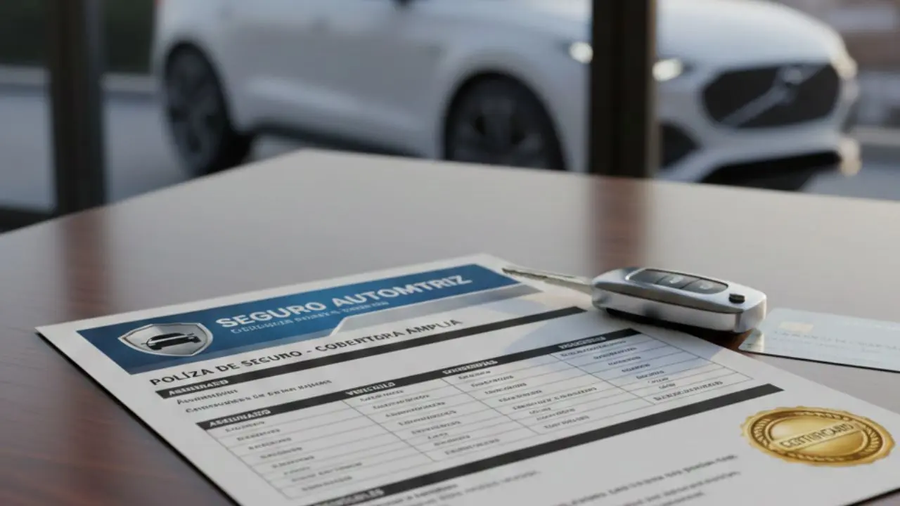Póliza de seguro de auto para evitar multa.   Foto: creada con IA