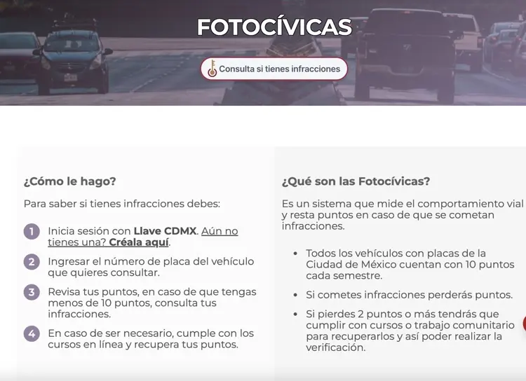 Página para revisar puntos de la licencia en CDMX. Foto: captura trámites. CDMX