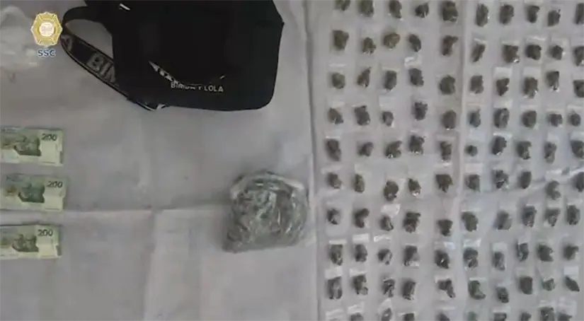 Lo que se encontró en la detención del Valente, presunto extorsionador de la Unión Tepito. Foto: SSC_CDMX 