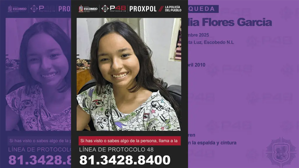 Alerta en Escobedo buscan a Josselyn Flores de 15 años