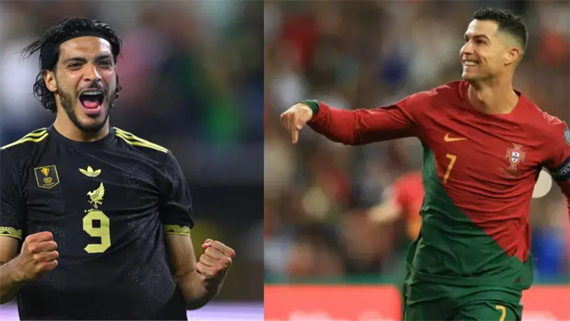 Jugador de la selección mexicana, Raúl Jiménez y Cristiano Ronaldo, jugador del qeuipo de Portugal, FOTO: Imagen ilustrativa. 