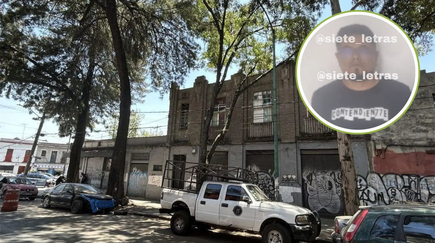 Calle de la colonia doctores y presunto violador. Foto: Google Maps y X @siete_letras