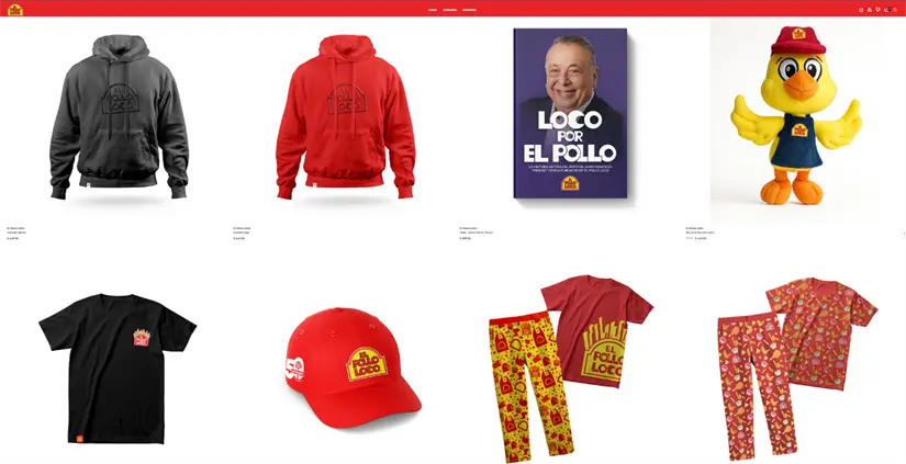 Restock de la página oficial de El Pollo Loco Foto: Captura de pantalla.