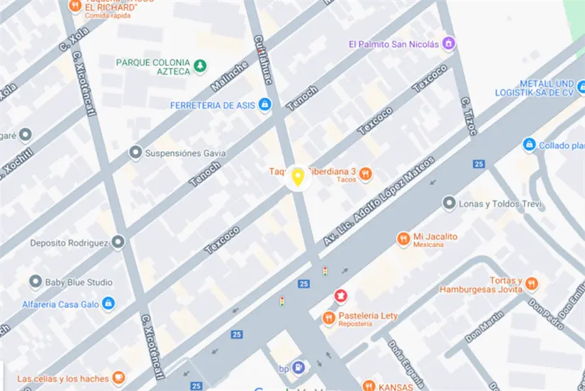 imagen recuadro Mapa del mercadito. Foto: Google Maps.