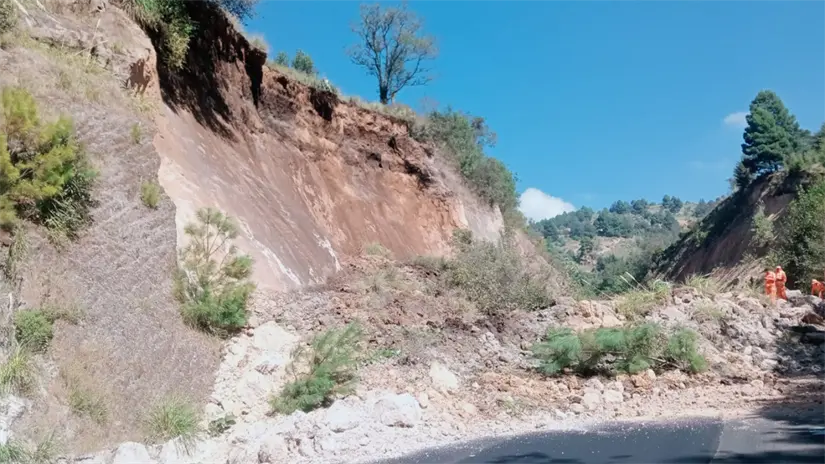 Zona en donde se registró un deslave en el Edomex. | Foto: Especiales