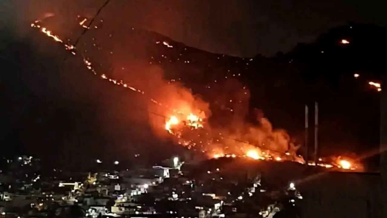 Se registra incendio en el cerro Loma de Tepeolulco en el Edomex. | Foto: X (@EdoMexInf)