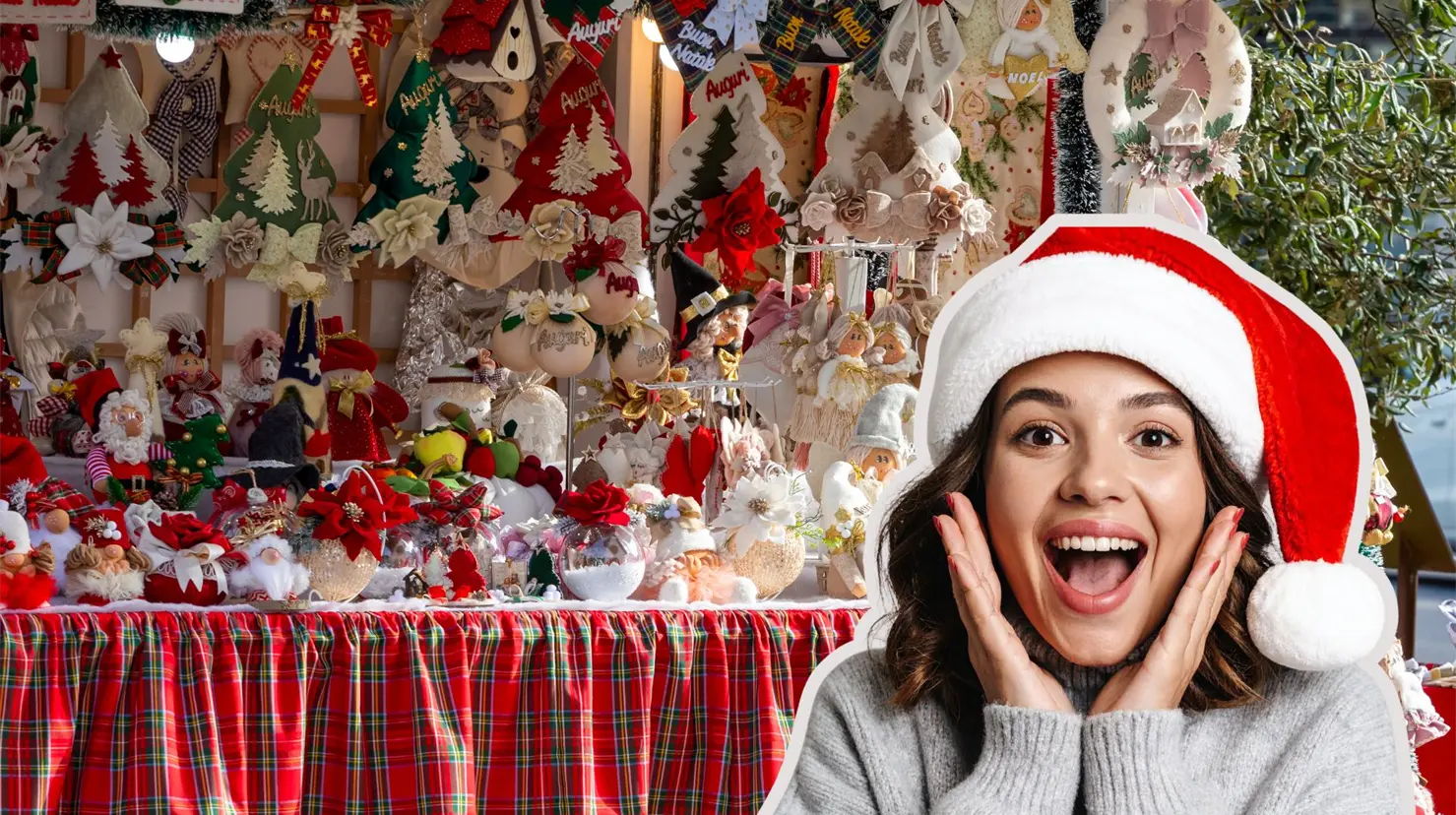 Mercado con artículos navideños. (Canva)