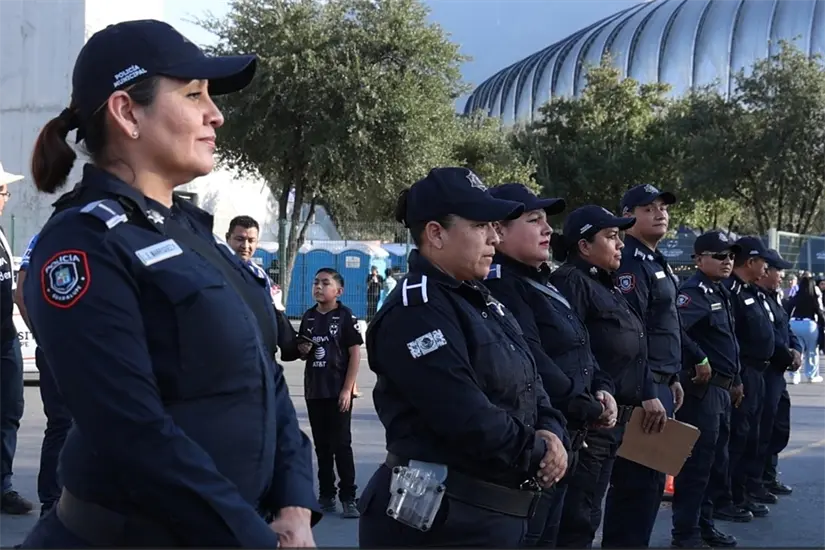 El municipio de Guadalupe desplegará un amplio operativo de seguridad con motivo del partido de semifinal entre Rayados y Toluca. Foto: Policía de Guadalupe.