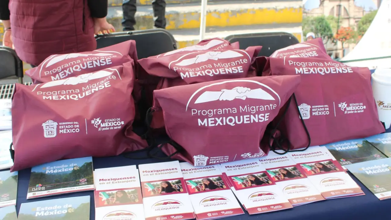Paquetes de apoyo para lo migrantes mexiquenses durante su regreso a la entidad.  | Foto: SSEM