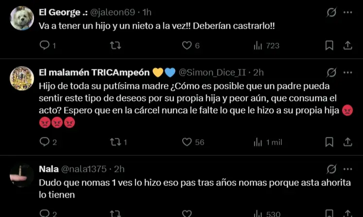 imagen recuadro Comentarios de indignación por parte de usuarios por el presunto abusador de su hija en la alcaldía Cuauhtémoc. Foto: X @siete_letras