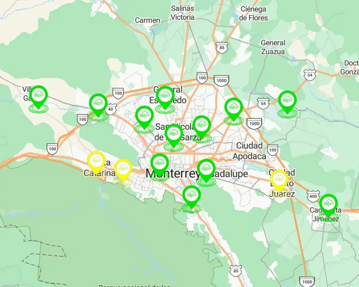 Las autoridades invitan a mantener monitoreo constante, ya que los cambios en temperatura, humedad y viento pueden modificar la calidad del aire conforme avance el día. Foto: SIMA NL.