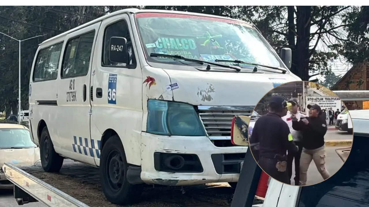 Discusión entre chofer del transporte público y elementos de seguridad del Edomex. | Foto: X (@siete_letras)