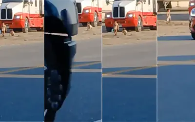 Peligro en el Rumbo Nuevo,reportan 2 niños jugando sin supervisión en acotamiento de tráileres