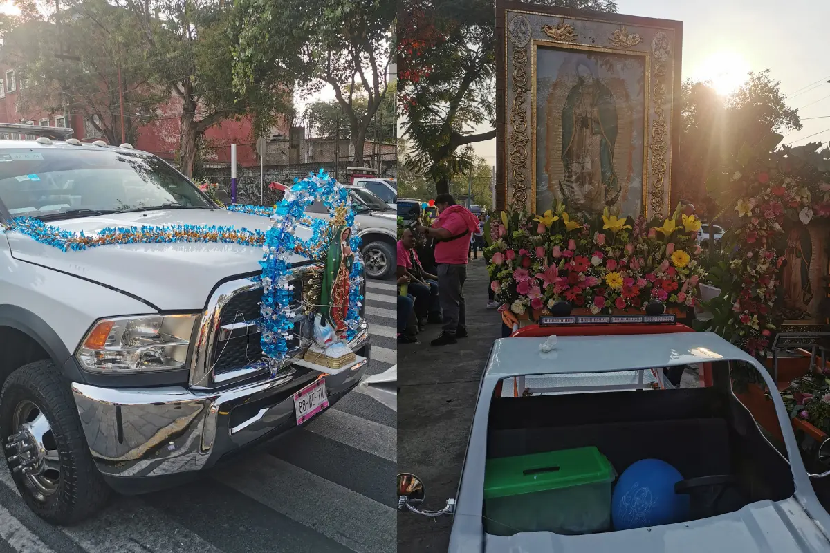 Impresionantes imágenes de la peregrinación de grúas en la Calzada de Guadalupe. Foto: Luis Antonio Alfaro