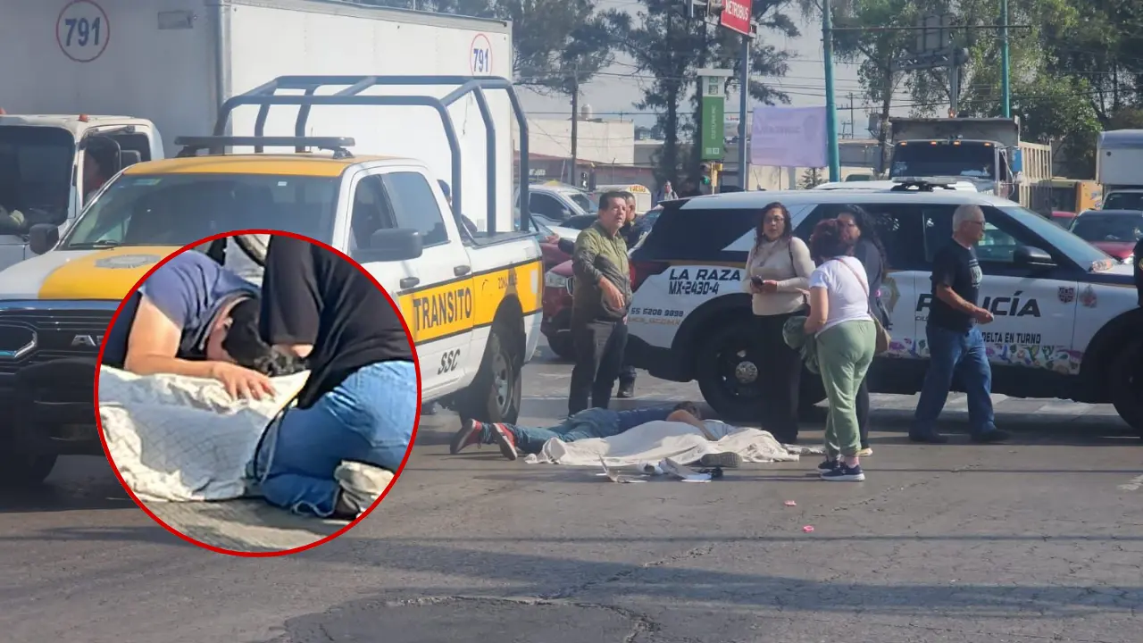 Muere mujer atropellada por tráiler en CDMX, familiar se aferra a su cuerpo en Cuitláhuac | Foto: Ramón Ramírez