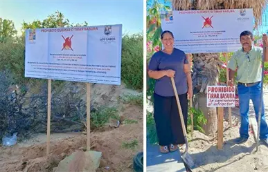 Colocan letreros que prohíben tirar basura en colonias de Cabo San Lucas