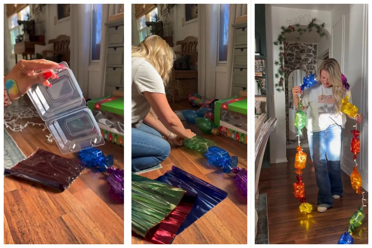 DIY Navideño: Haz tus propias luces de caramelo de forma sencilla para esta Navidad 2025. Foto: Captura de pantalla IG @our.nohai.home | Canva